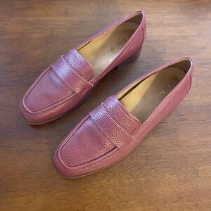 Vionic Burgundy-Rose Leather Loafers